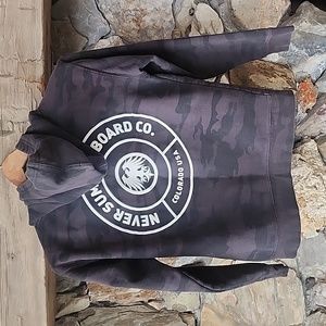 Never Summer Snowboard Camo Hoodie Size Youth Large